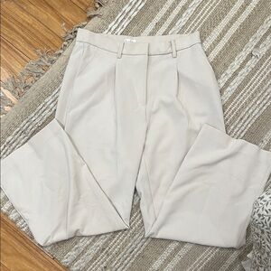 Nicole Miller Cream Wide Leg Trouser